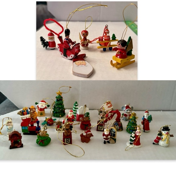 Vintage Miniature Christmas Tree Ornaments - Picture 1 of 9